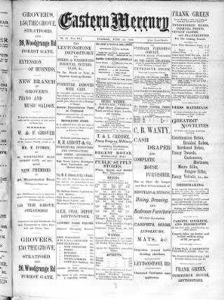 cover page of Eastern Mercury published on June 18, 1889