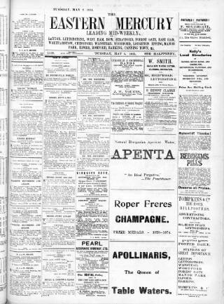 cover page of Eastern Mercury published on May 2, 1911