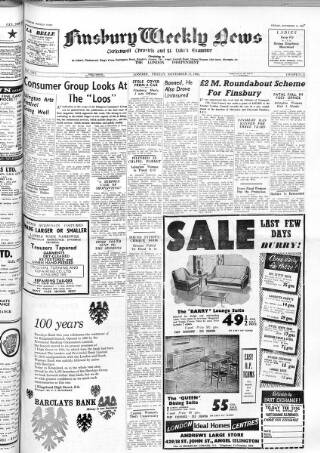 cover page of Finsbury Weekly News and Chronicle published on November 12, 1965