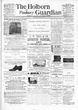 cover page of Holborn and Finsbury Guardian published on February 2, 1901
