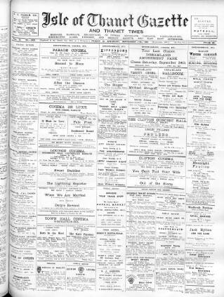 cover page of Isle of Thanet Gazette published on September 17, 1927