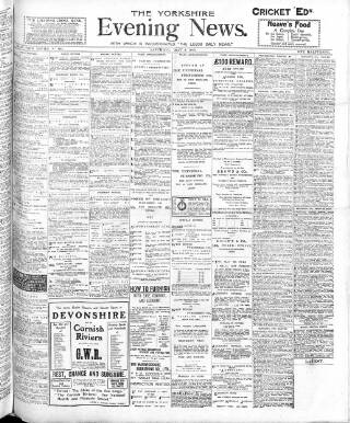 cover page of Yorkshire Evening News published on May 4, 1907