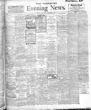 cover page of Yorkshire Evening News published on November 2, 1907