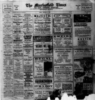 cover page of Macclesfield Times published on February 2, 1934