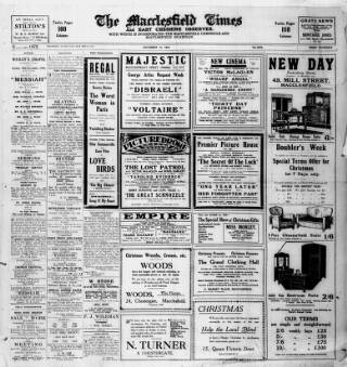 cover page of Macclesfield Times published on December 14, 1934