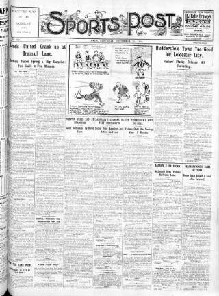 cover page of Sports Post (Leeds) published on November 21, 1925