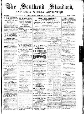 cover page of Southend Standard and Essex Weekly Advertiser published on May 4, 1877