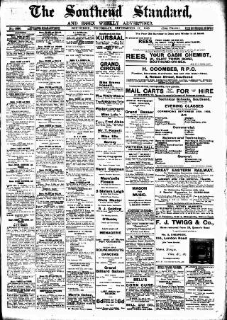cover page of Southend Standard and Essex Weekly Advertiser published on September 17, 1903
