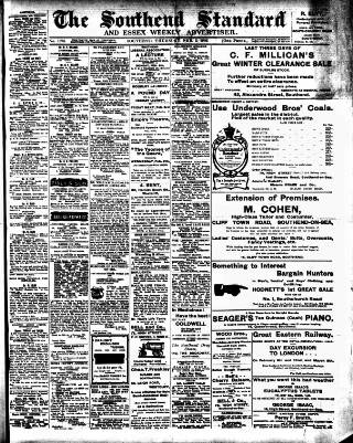 cover page of Southend Standard and Essex Weekly Advertiser published on February 2, 1905