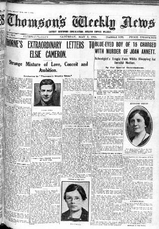 cover page of Thomson's Weekly News published on May 2, 1925
