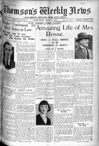 cover page of Thomson's Weekly News published on May 6, 1933