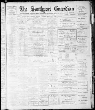 cover page of Southport Guardian published on June 18, 1910