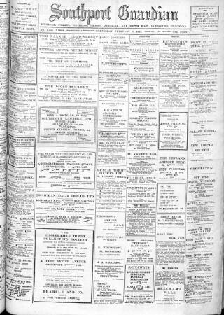 cover page of Southport Guardian published on February 2, 1921