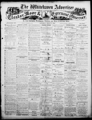 cover page of Whitehaven Advertiser and Cleator Moor and Egremont Observer published on March 19, 1892