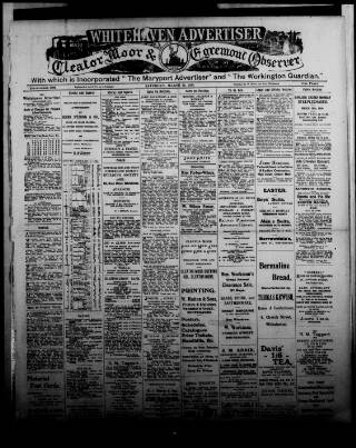 cover page of Whitehaven Advertiser and Cleator Moor and Egremont Observer published on March 19, 1910