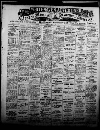 cover page of Whitehaven Advertiser and Cleator Moor and Egremont Observer published on May 2, 1914