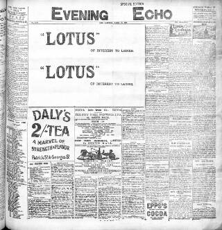 cover page of Evening Echo (Cork) published on March 19, 1904