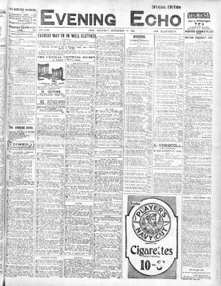 cover page of Evening Echo (Cork) published on September 17, 1914