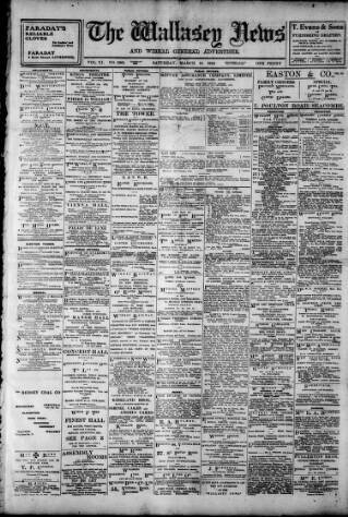 cover page of Wallasey News and Wirral General Advertiser published on March 19, 1910