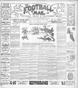 cover page of Football Mail (Portsmouth) published on September 21, 1907