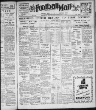 cover page of Football Mail (Portsmouth) published on May 6, 1939