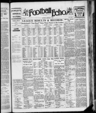 cover page of Football Echo (Sunderland) published on February 2, 1929