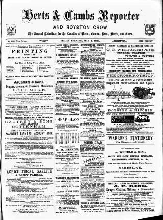 cover page of Herts & Cambs Reporter & Royston Crow published on May 4, 1888