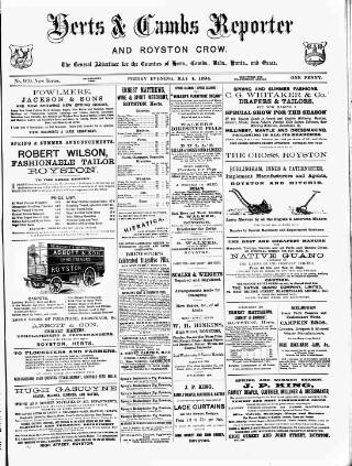 cover page of Herts & Cambs Reporter & Royston Crow published on May 4, 1894
