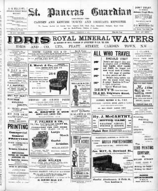 cover page of St. Pancras Guardian and Camden and Kentish Towns Reporter published on February 2, 1912
