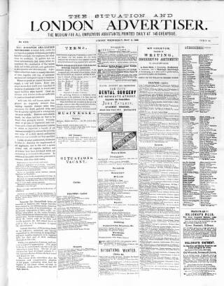 cover page of Situation and London Advertiser published on May 2, 1888