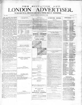cover page of Situation and London Advertiser published on September 6, 1888
