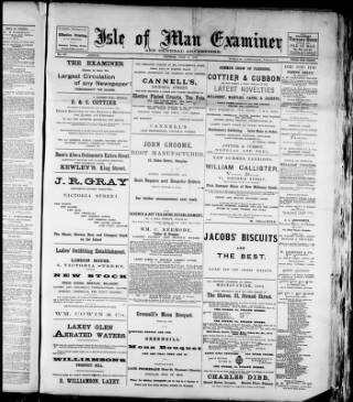 cover page of Isle of Man Examiner published on June 18, 1892