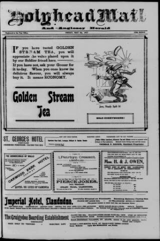 cover page of Holyhead Mail and Anglesey Herald published on May 4, 1917
