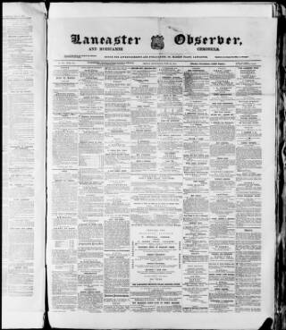 cover page of Lancaster Observer and Morecambe Chronicle published on June 18, 1875