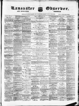 cover page of Lancaster Observer and Morecambe Chronicle published on May 4, 1877