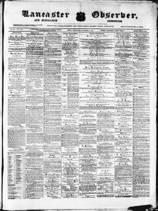 cover page of Lancaster Observer and Morecambe Chronicle published on November 2, 1877