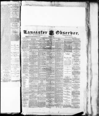 cover page of Lancaster Observer and Morecambe Chronicle published on June 18, 1880