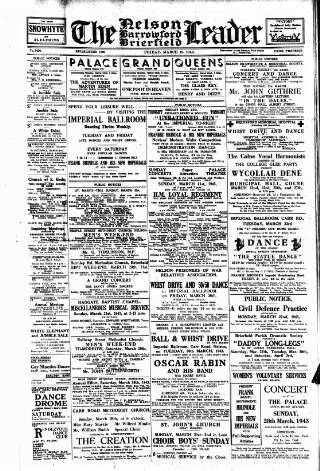 cover page of Nelson Leader published on March 19, 1943