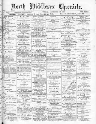 cover page of North Middlesex Chronicle published on September 17, 1898