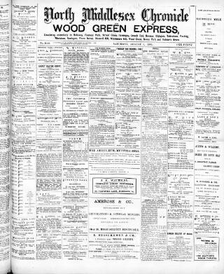cover page of North Middlesex Chronicle published on August 5, 1905