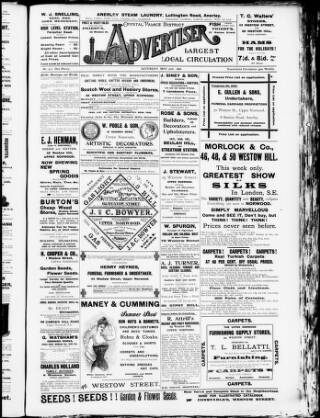 cover page of Crystal Palace District Times & Advertiser published on May 30, 1896