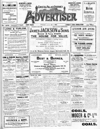 cover page of Crystal Palace District Times & Advertiser published on June 18, 1926