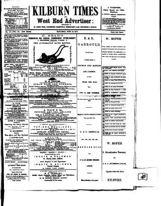 cover page of Kilburn Times published on June 18, 1870