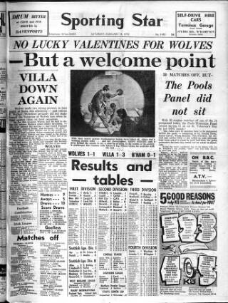 cover page of Sporting Star (Wolverhampton) published on February 14, 1970