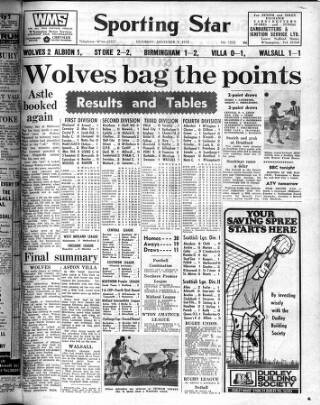 cover page of Sporting Star (Wolverhampton) published on November 7, 1970