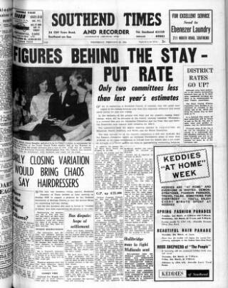 cover page of Southend Times and Recorder published on February 26, 1964
