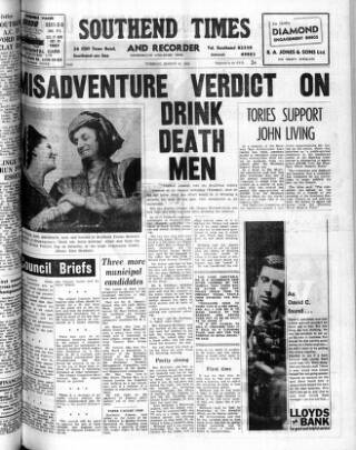 cover page of Southend Times and Recorder published on March 11, 1964