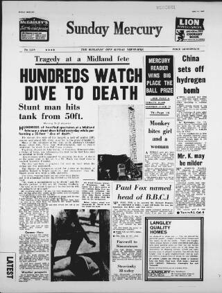 cover page of Birmingham Weekly Mercury published on June 18, 1967