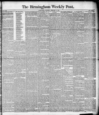 cover page of Birmingham Weekly Post published on February 2, 1889