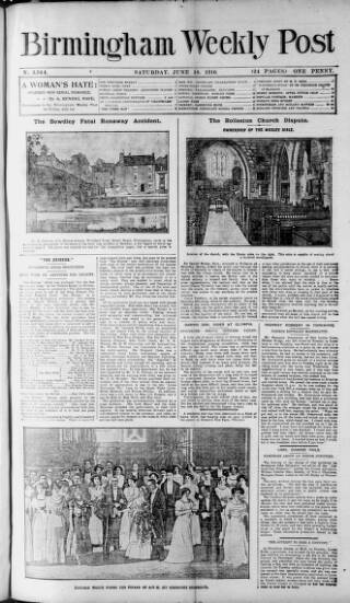 cover page of Birmingham Weekly Post published on June 18, 1910